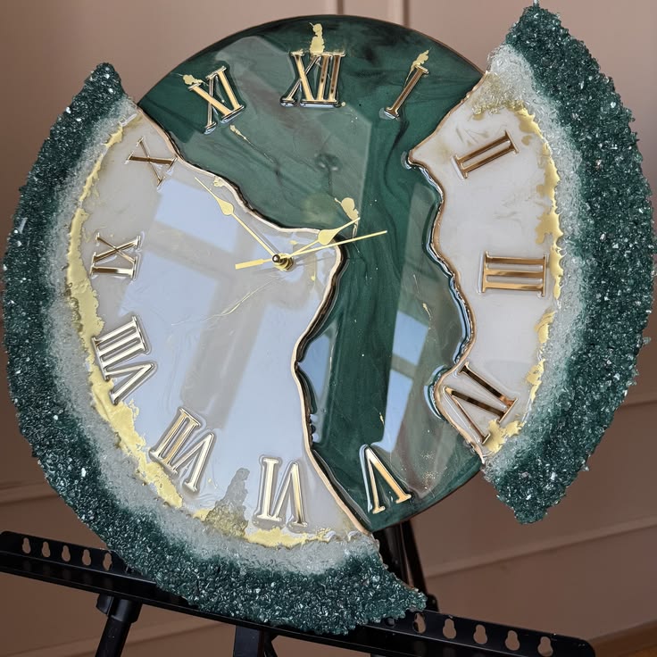 Green Geode Wall Clock