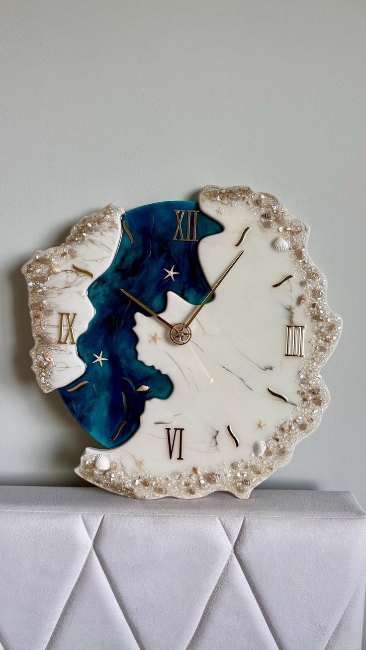 Ocean Marble Clock